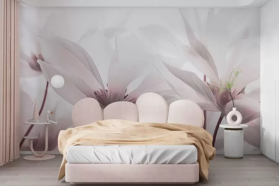 wall murals Ружичасто цвеће на светлој позадини w02295v1