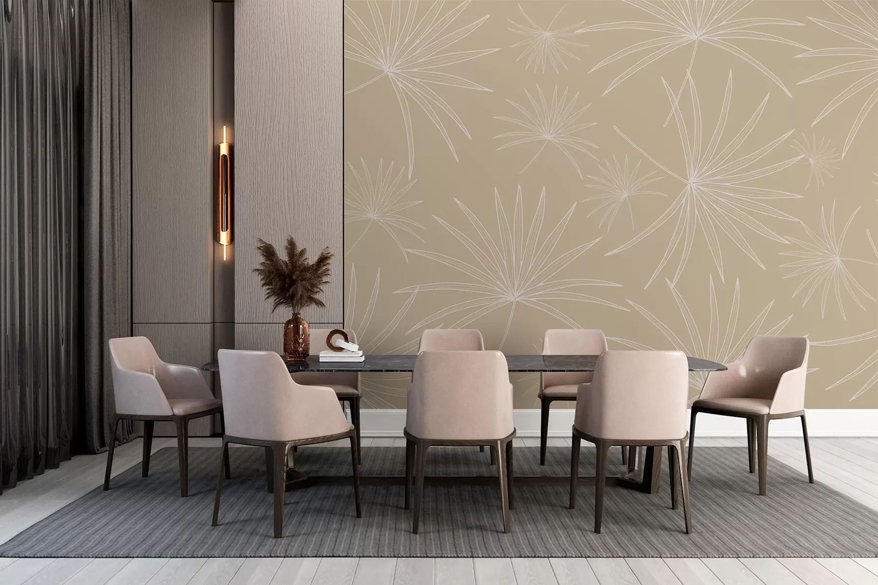 wall murals Шематске слике палминог лишћа w02257