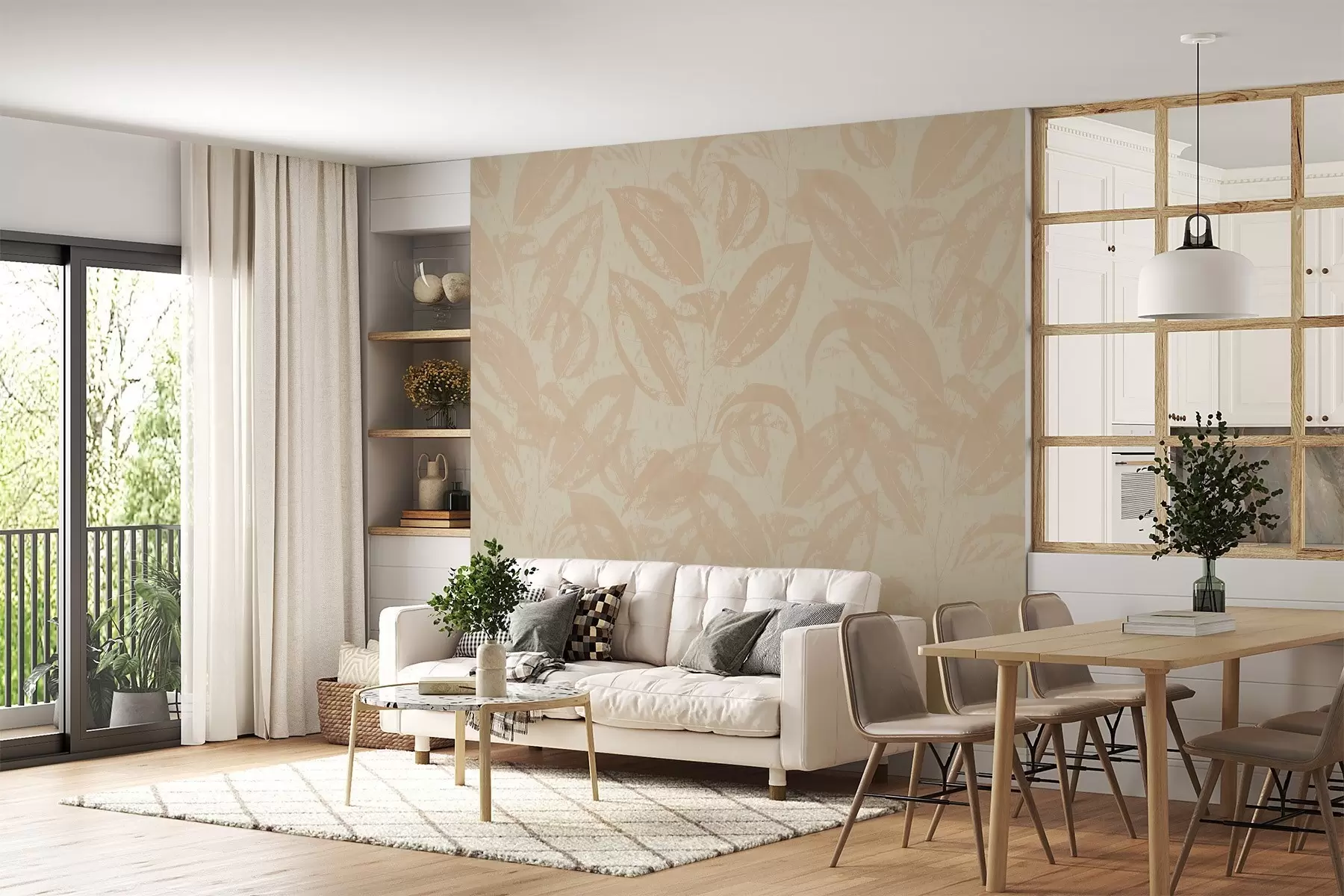 wall murals Апстрактни узорак са провидним листовима w02258