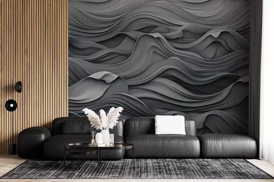 wall murals Тамно сиви таласи w02311v1