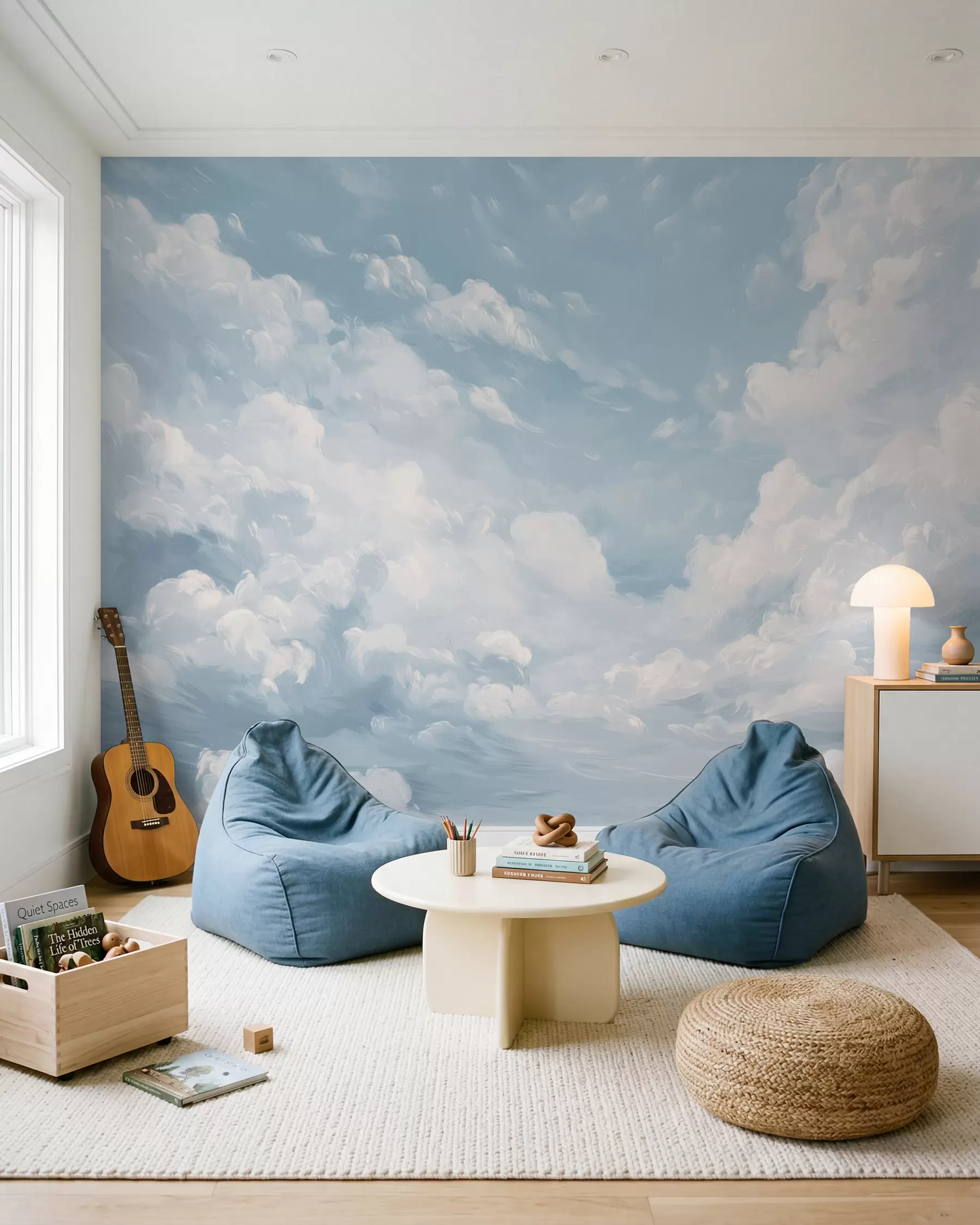 wall murals Oblaci u slikarskoj plavoj w02313
