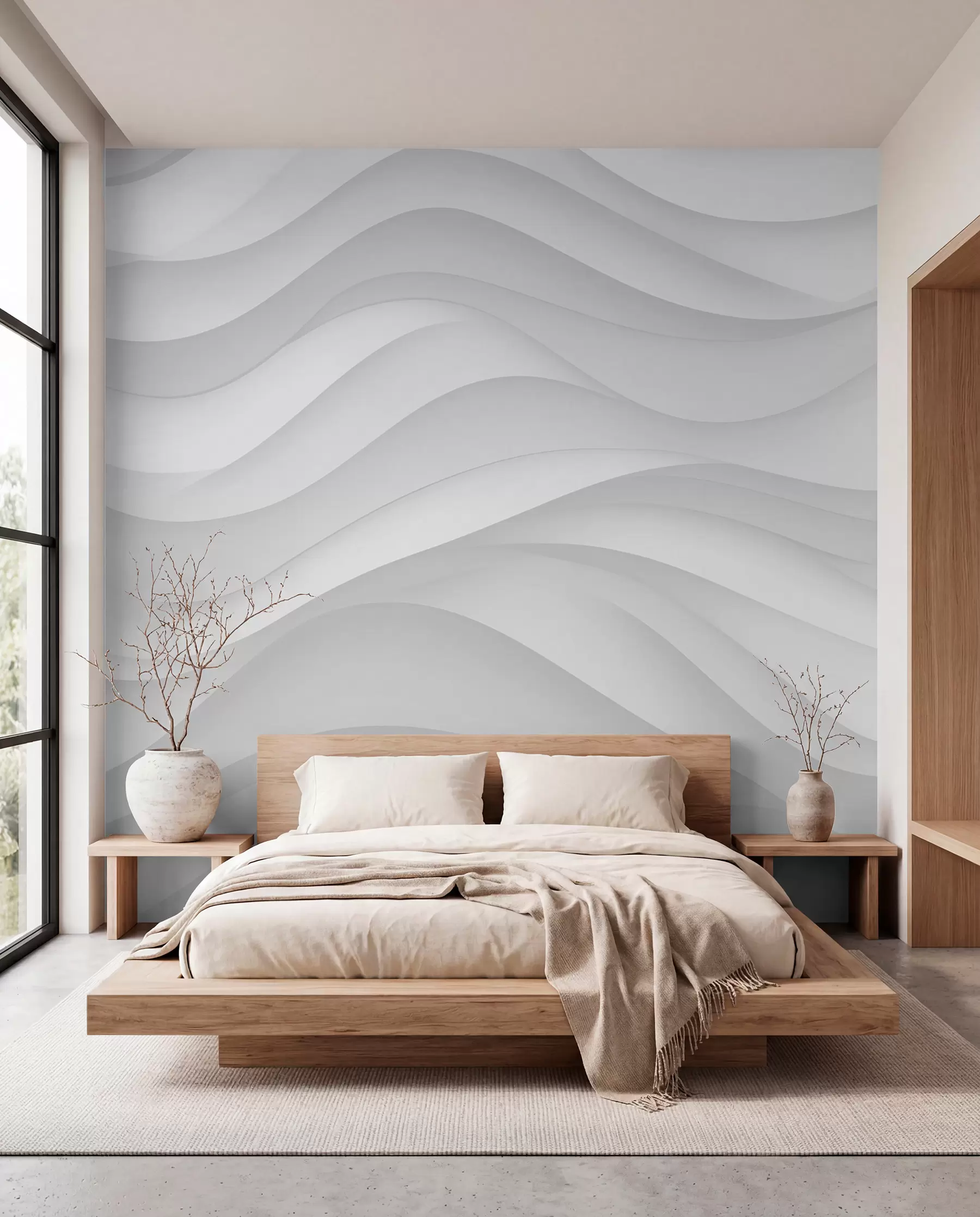 wall murals Сиви таласи у меким тоновима w02314