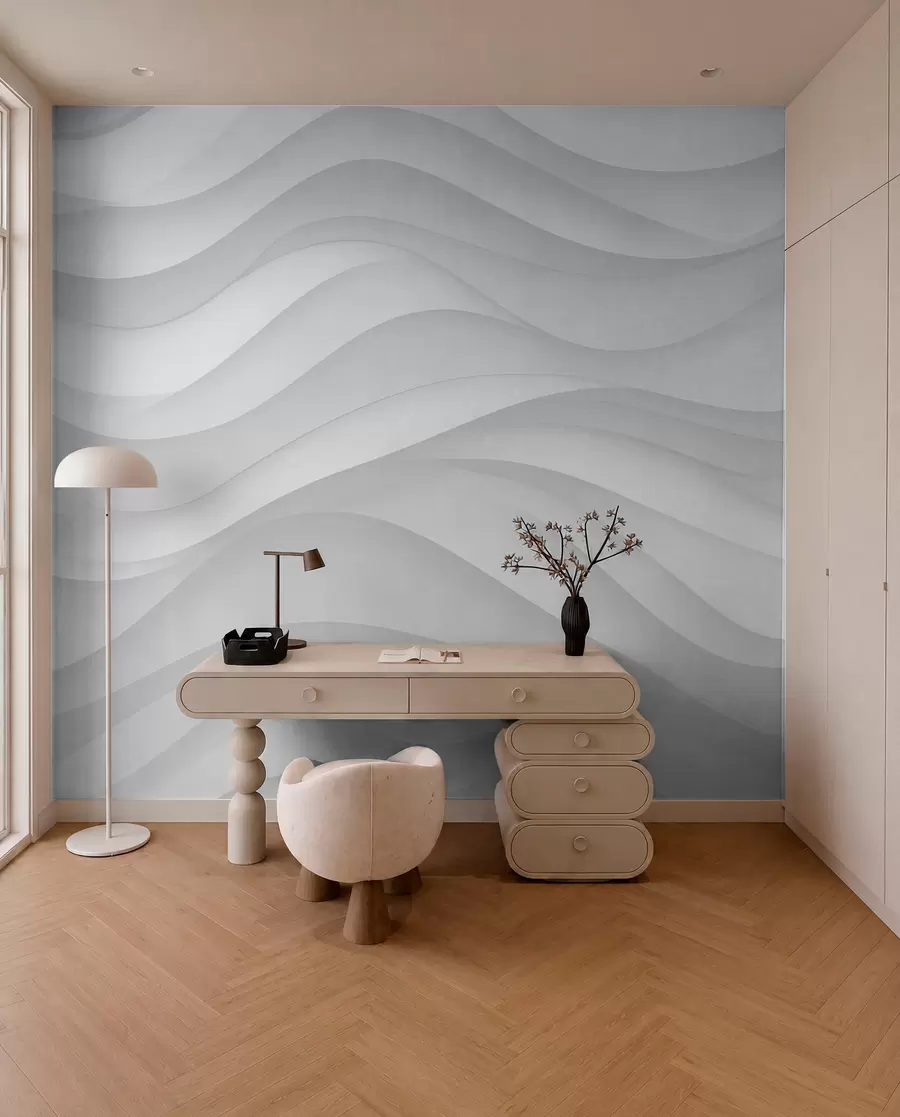 wall murals Сиви таласи у меким тоновима w02314