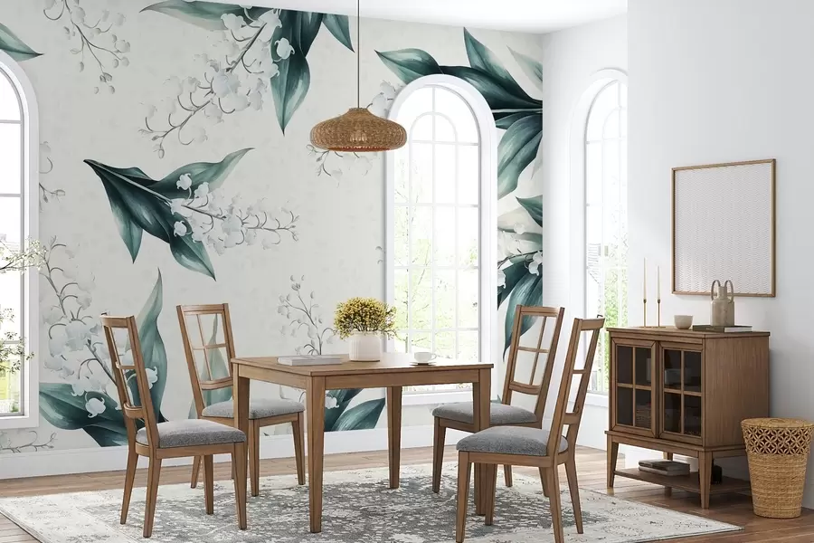 wall murals нежни ђурђеваци на светлој позадини w02292