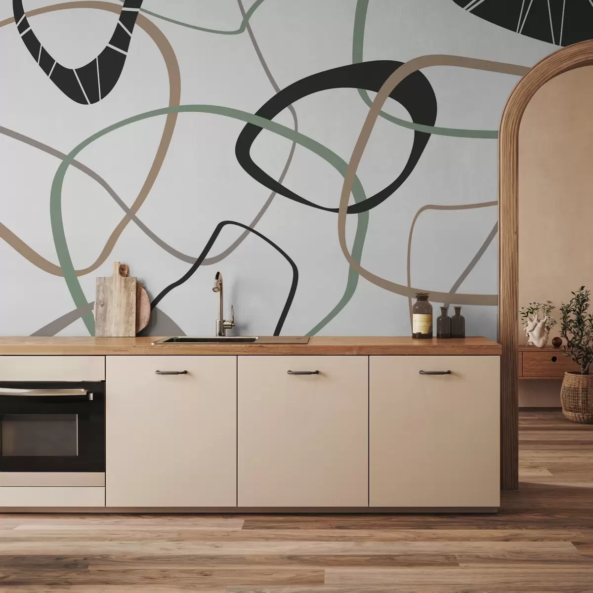 wall murals Апстрактне кружне линије w02323