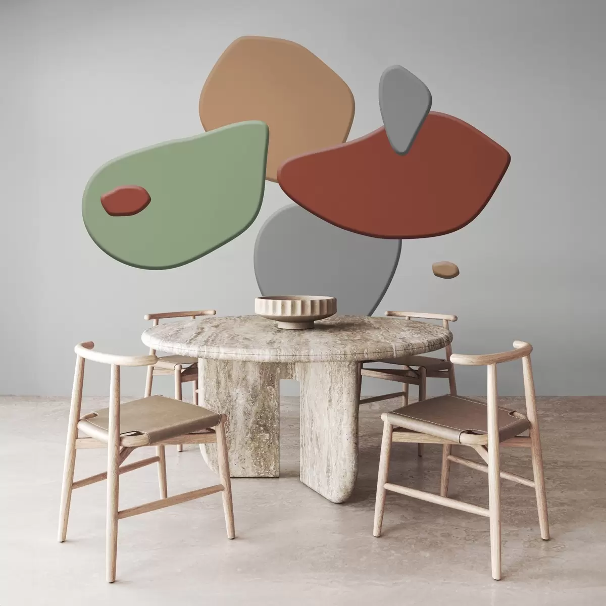 wall murals Назубљене апстрактне геометријске тачке w02332v1