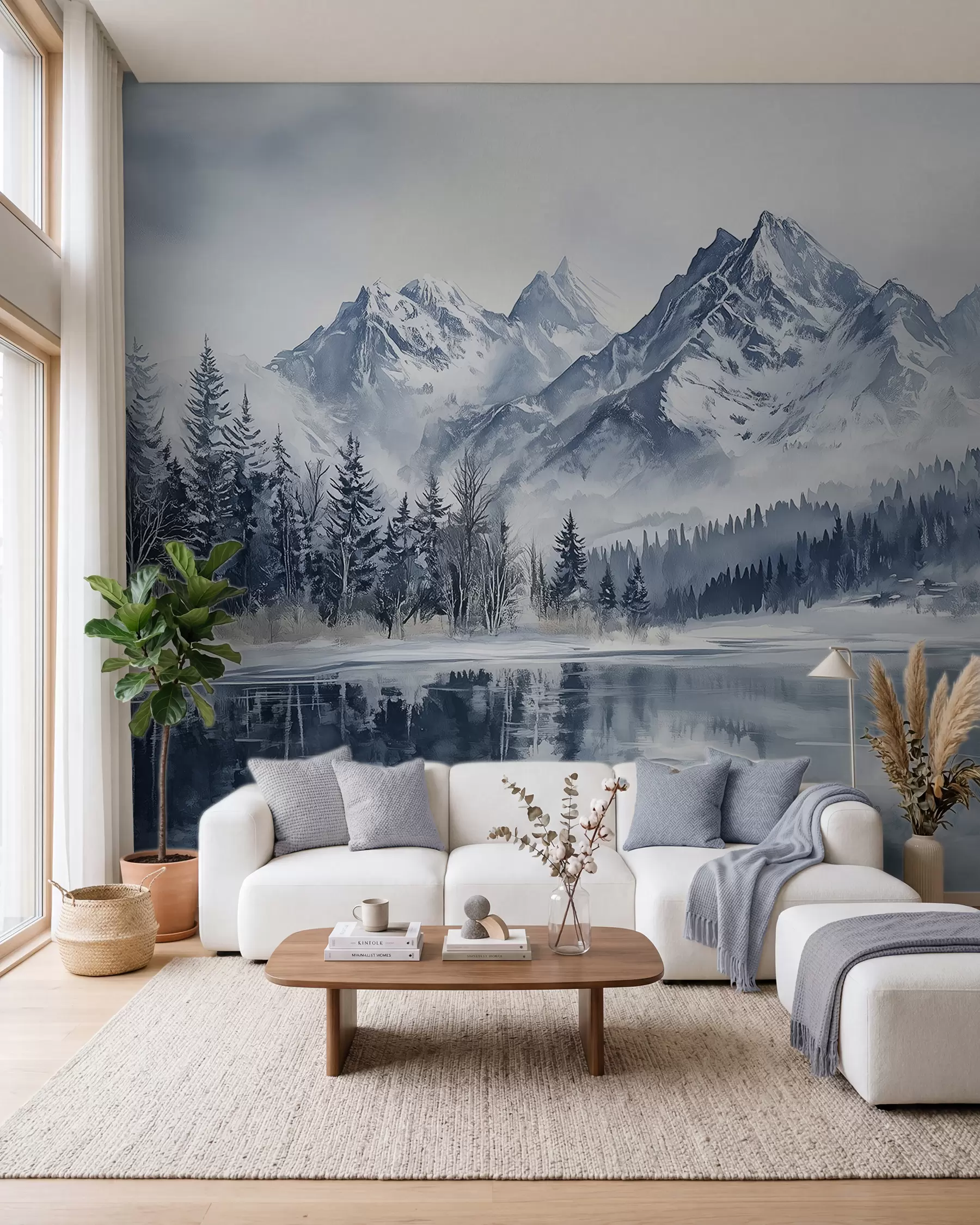 wall murals Snježna šuma i vrhovi w02358