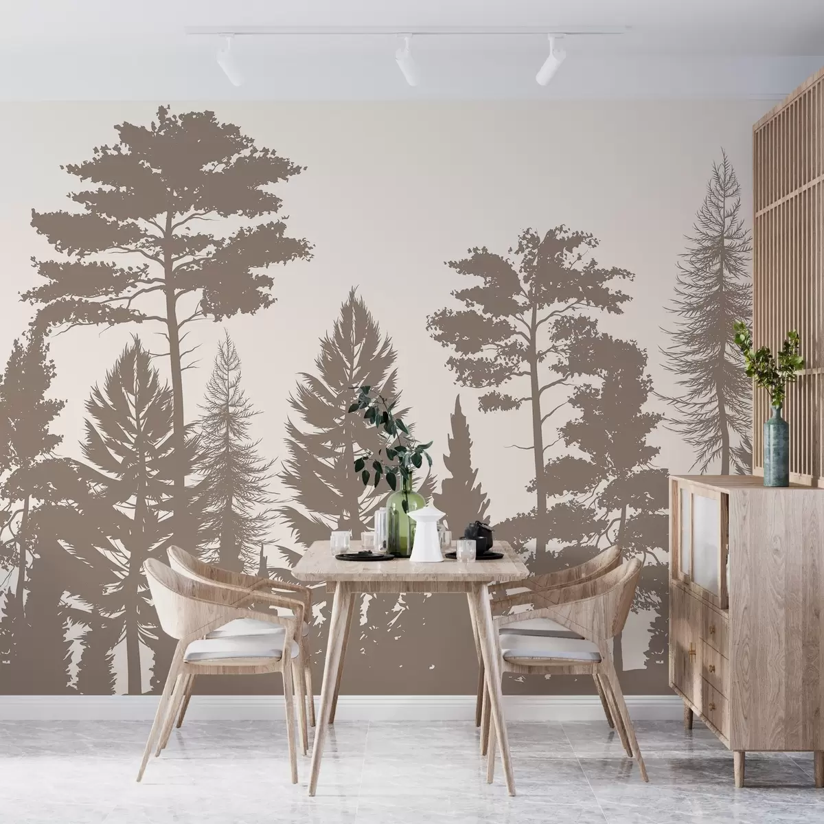 wall murals Дрвеће у беж и жутом мотиву w02361v1