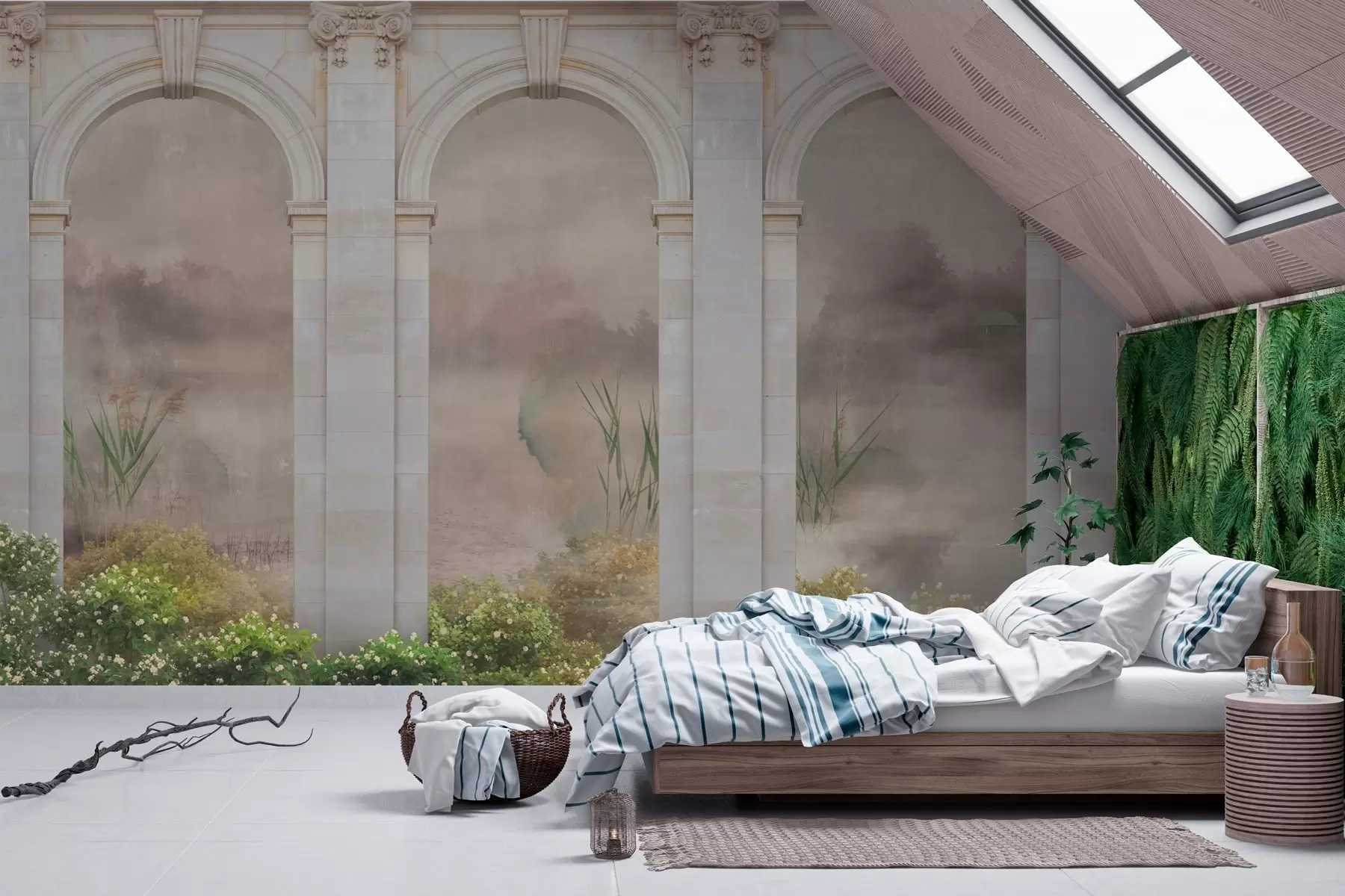 wall murals Лукови са зеленим грмљем w02371