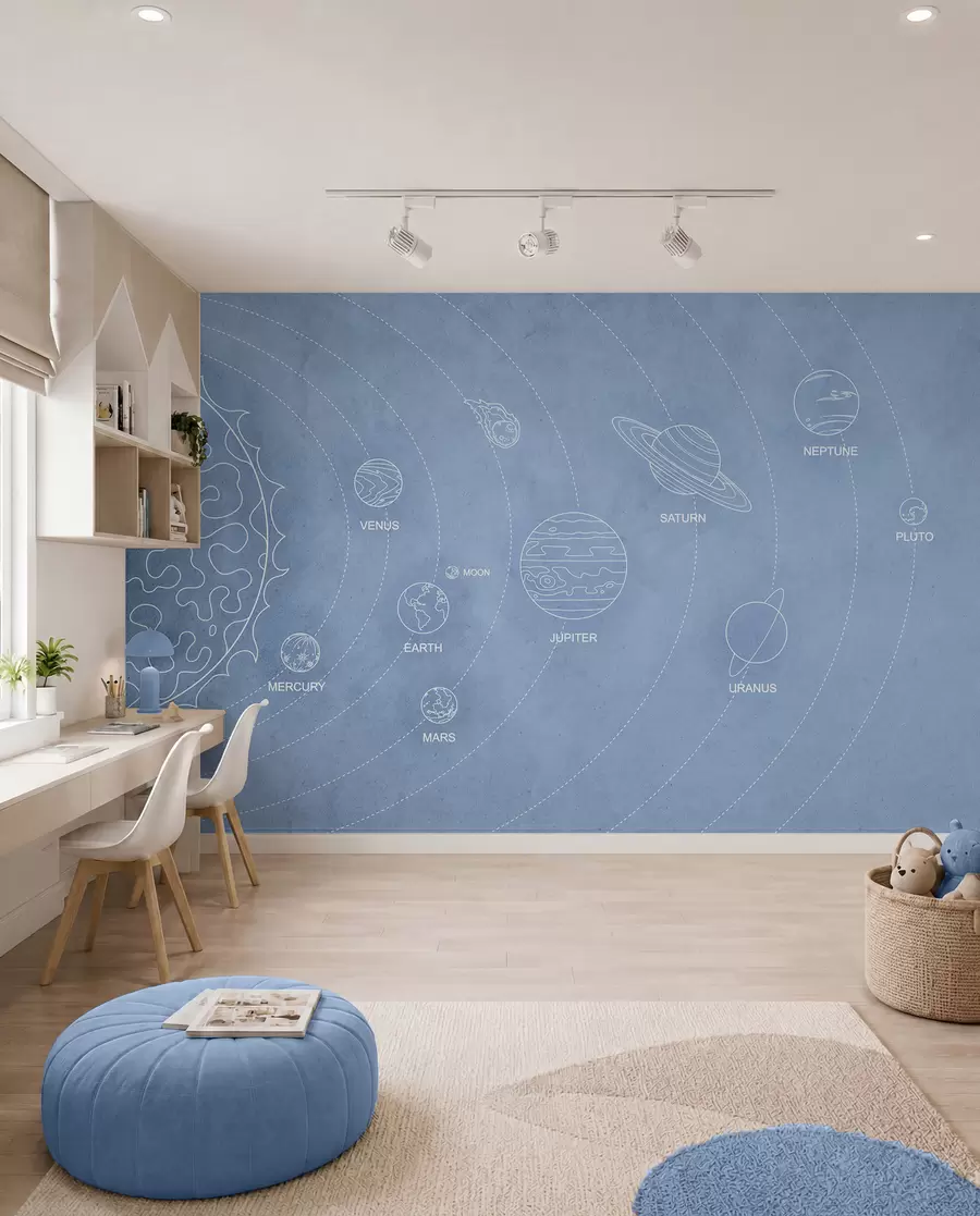 wall murals Nacrt Sunčevog sistema w02344v1