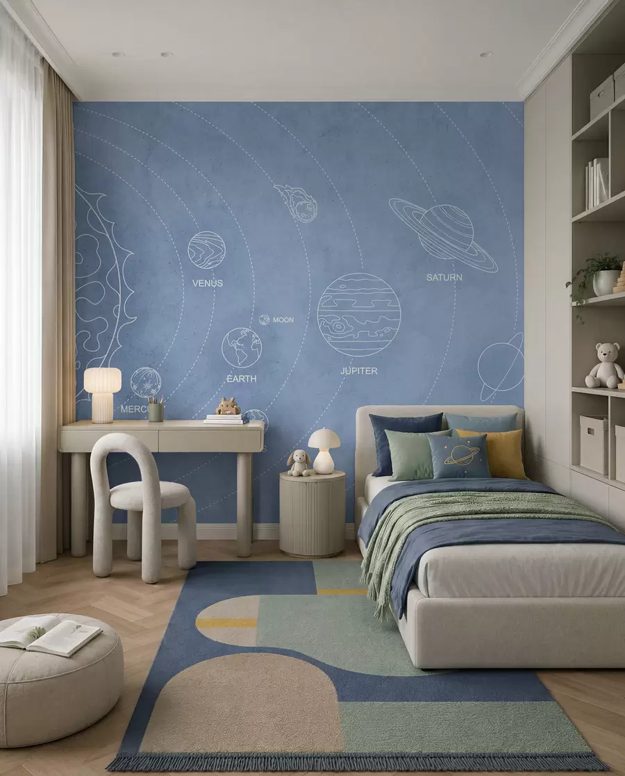 wall murals Nacrt Sunčevog sistema w02344v1