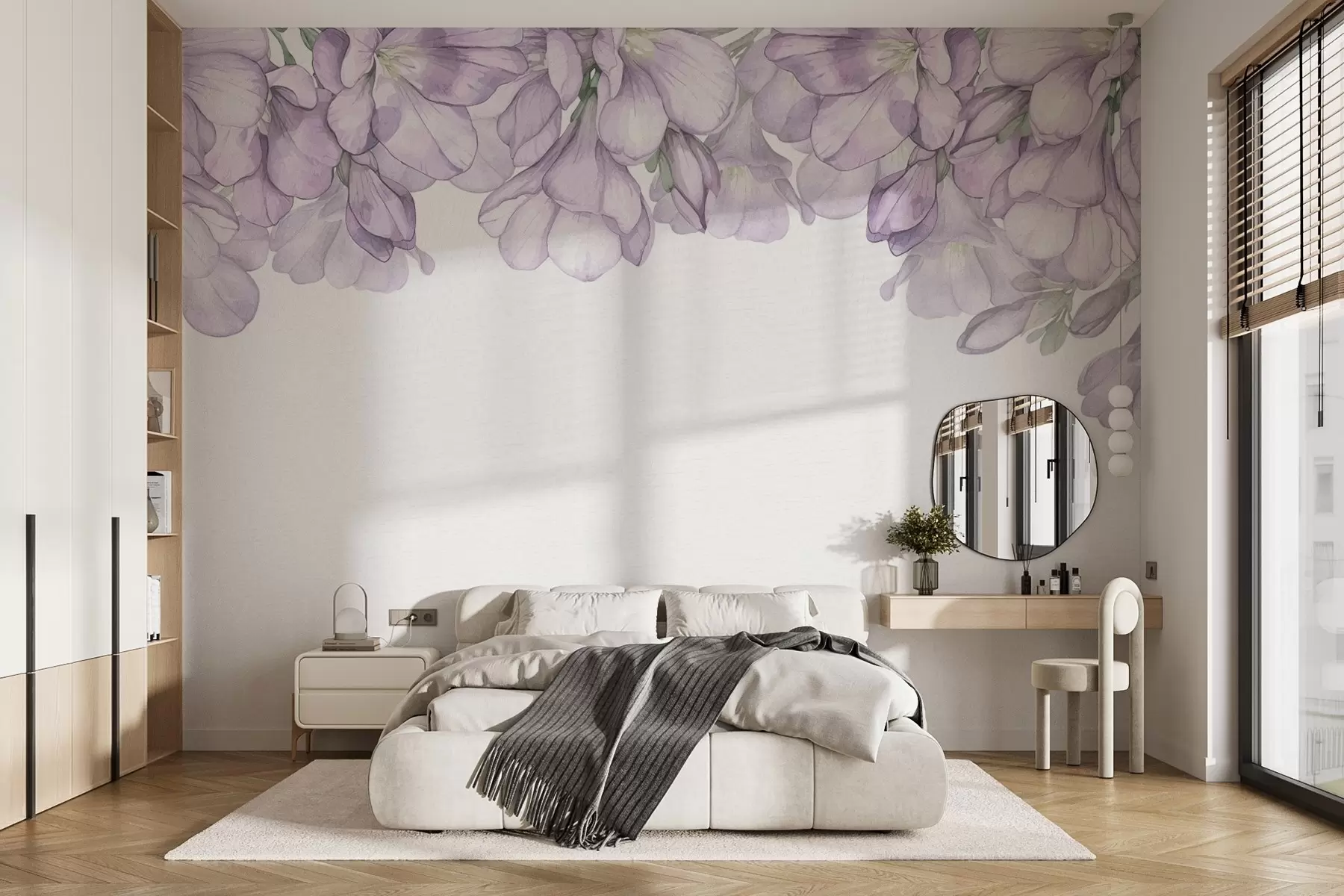 wall murals Љубичасто нежно цвеће одозго w02400