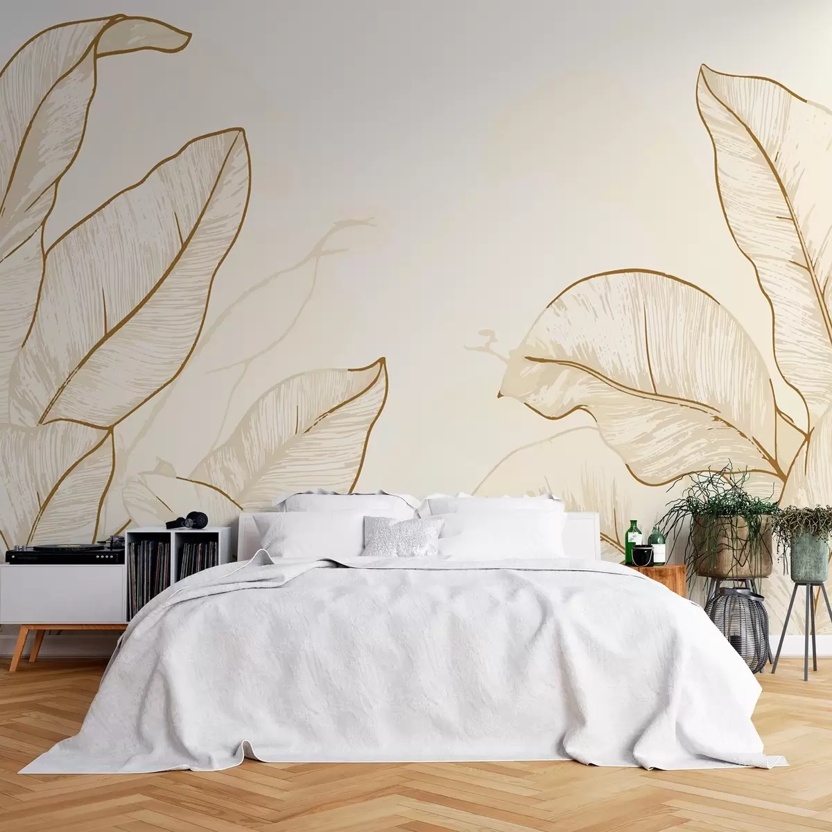 wall murals Банана оставља контуре w02307
