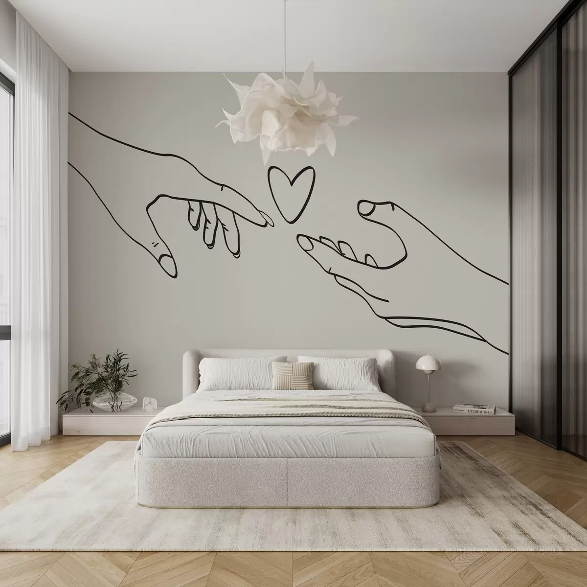 wall murals Руке линеарт цртеж w02380