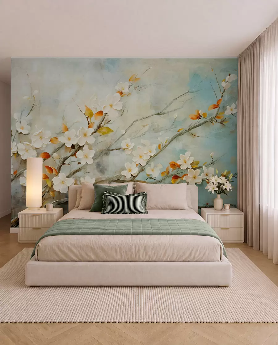 wall murals Grane pune ptičjeg pjeva w08444