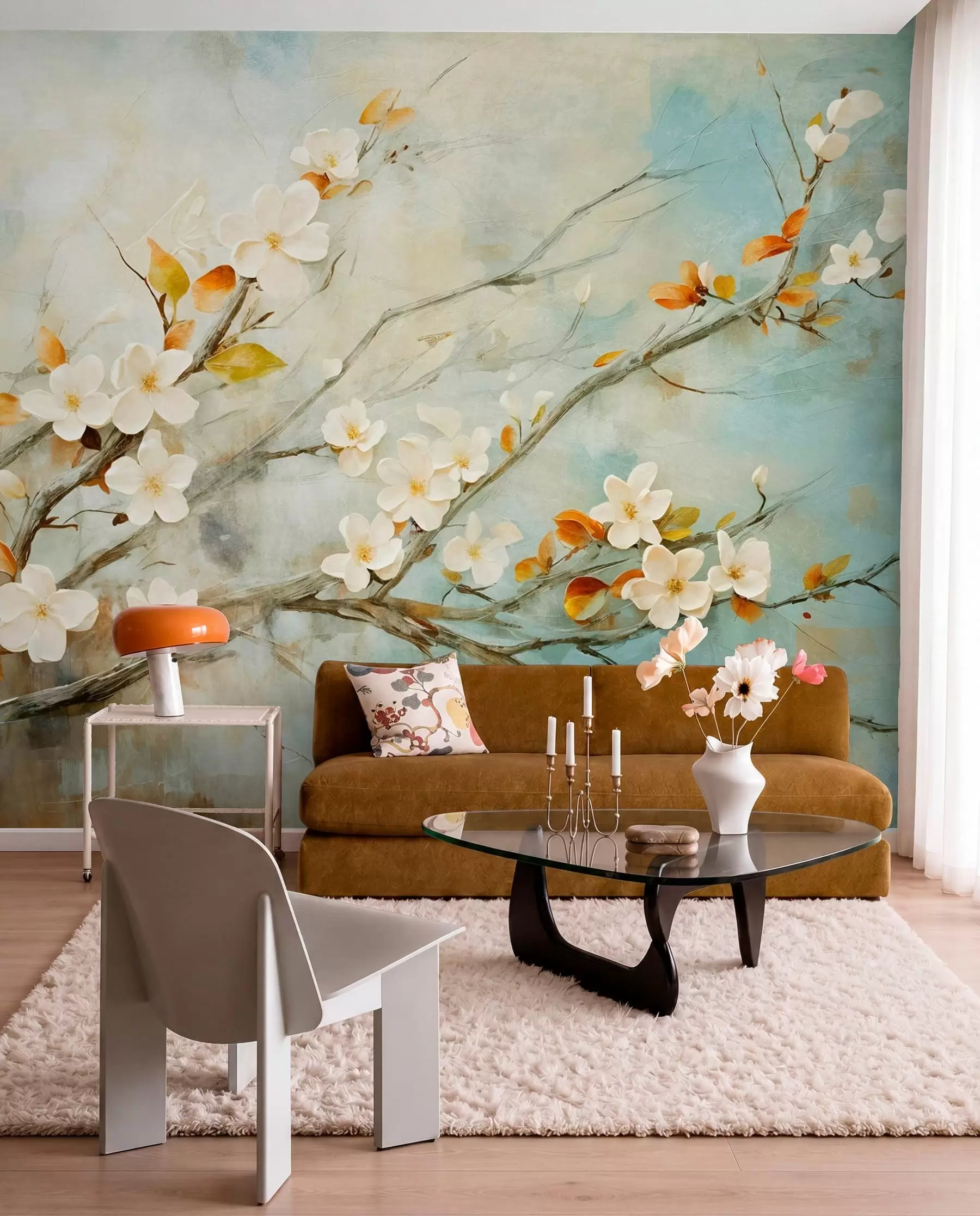 wall murals Grane pune ptičjeg pjeva w08444