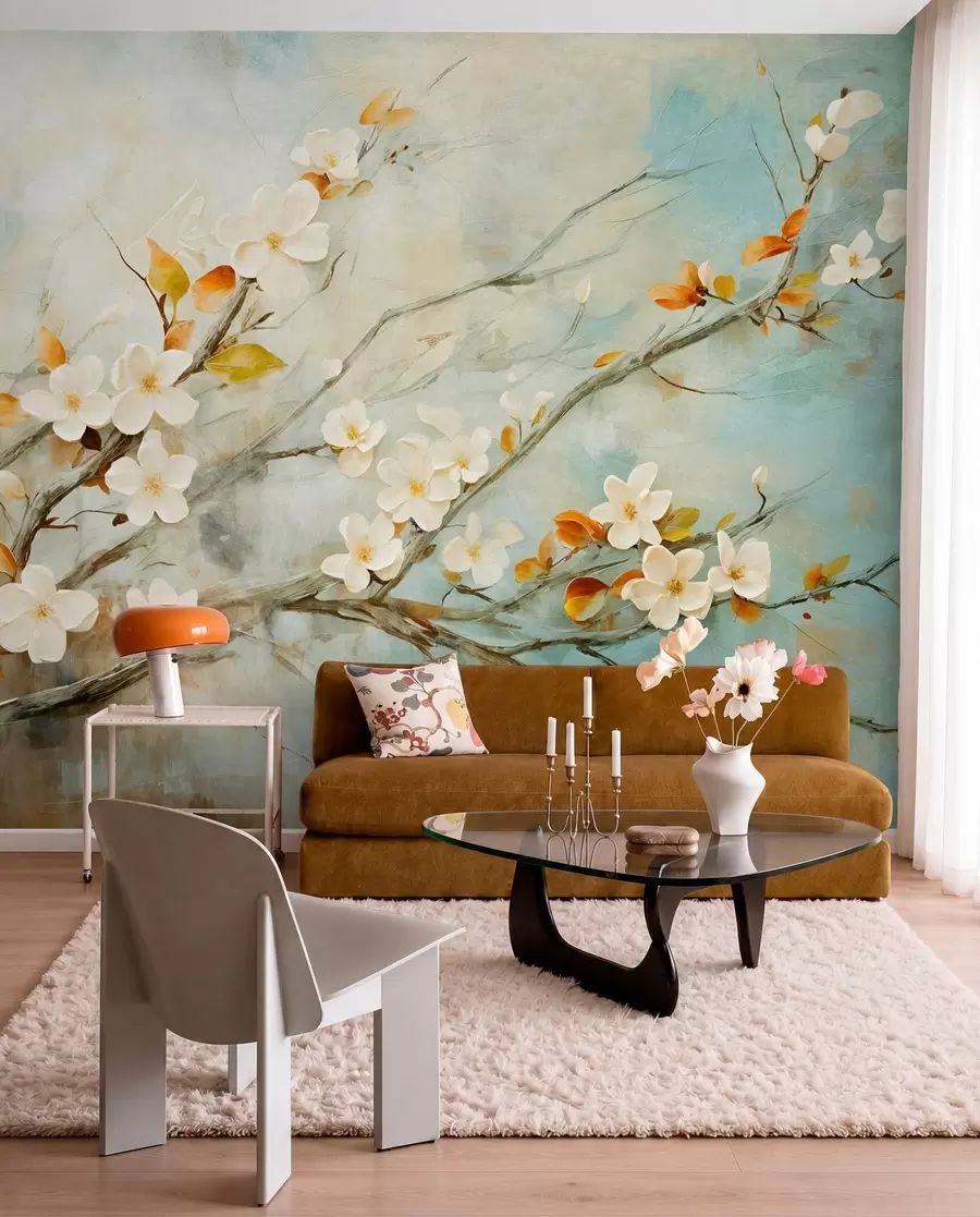 wall murals Grane pune ptičjeg pjeva w08444