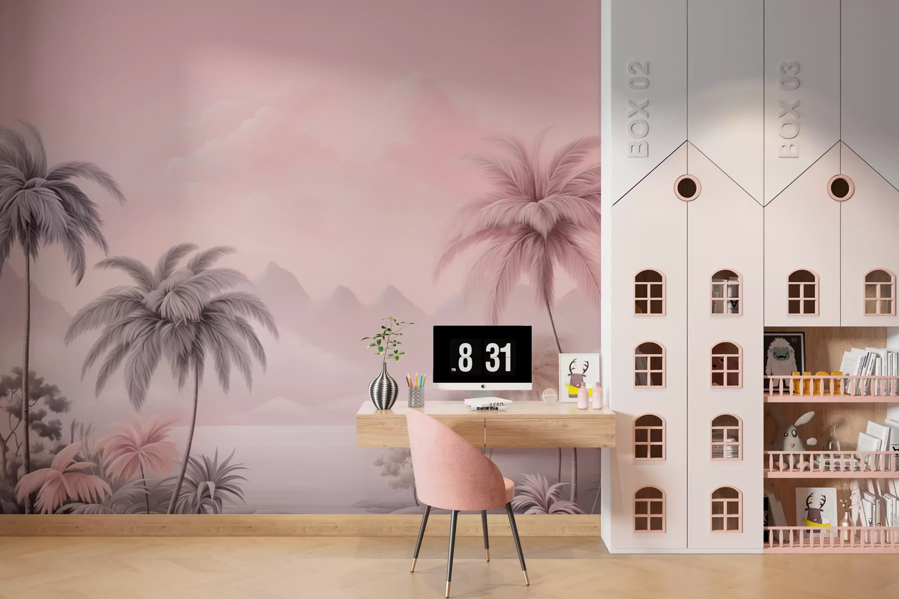 wall murals Пинк тропицс w02253