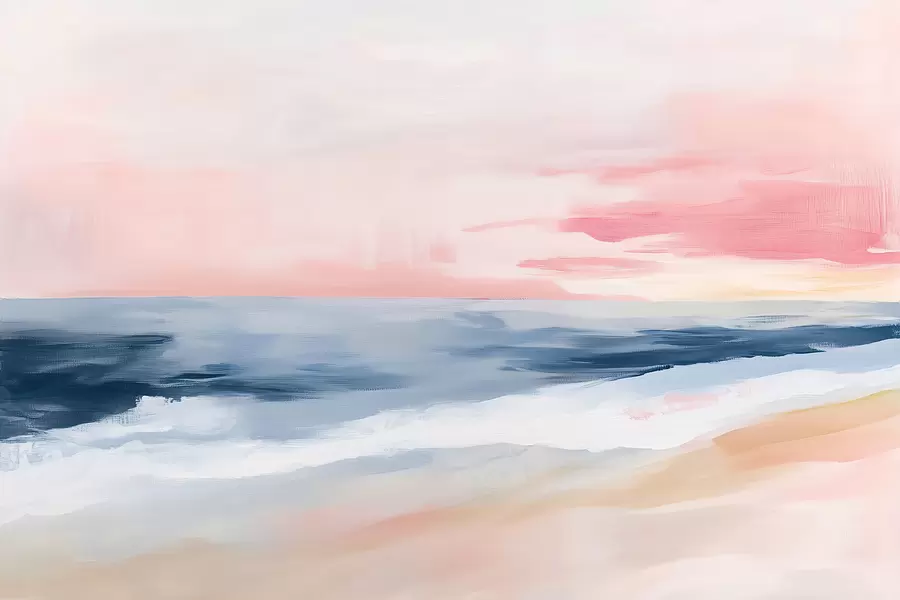 wall murals Нежно море у стилу акрилне слике w08452