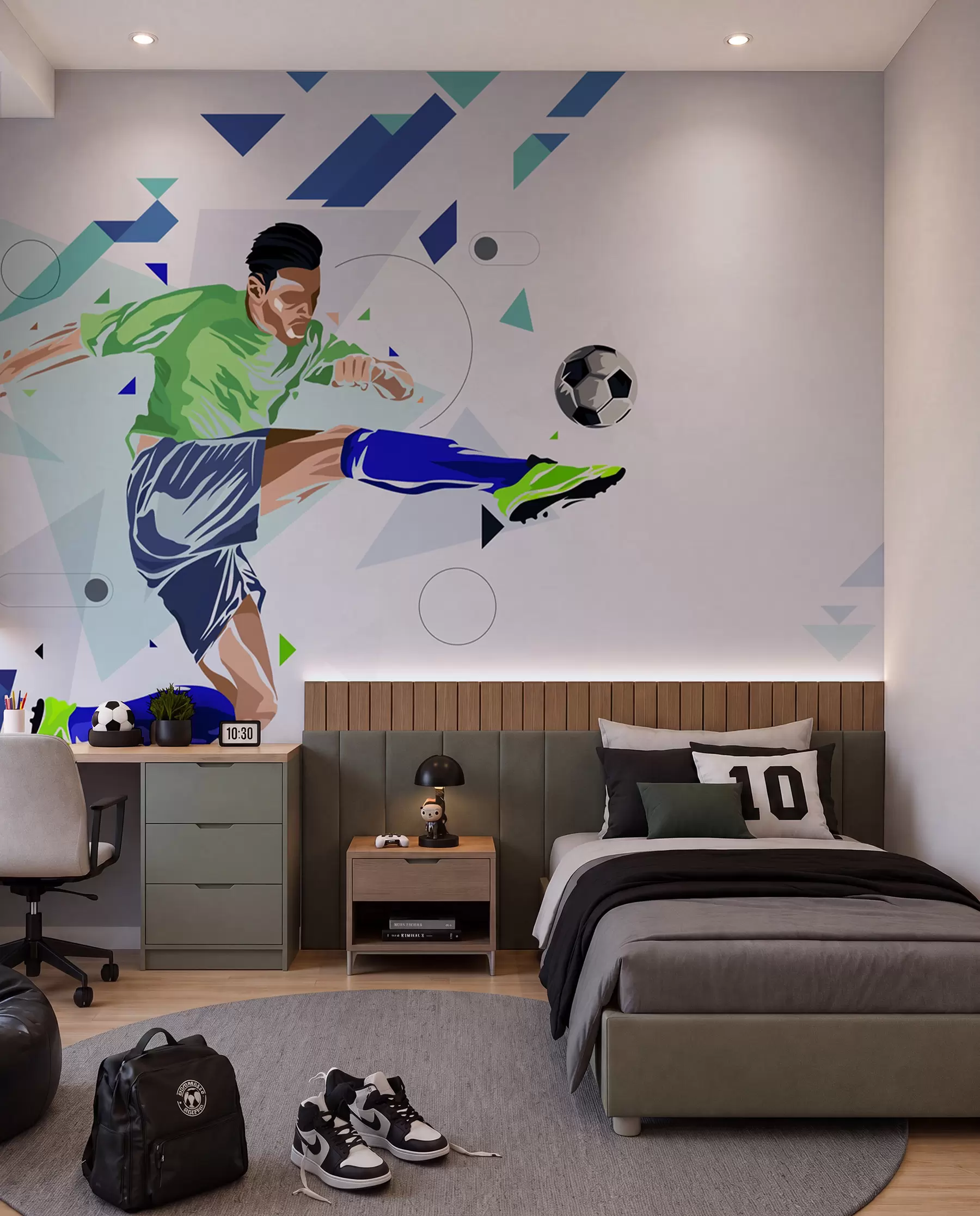 wall murals Fudbalski udarac u letu w02401