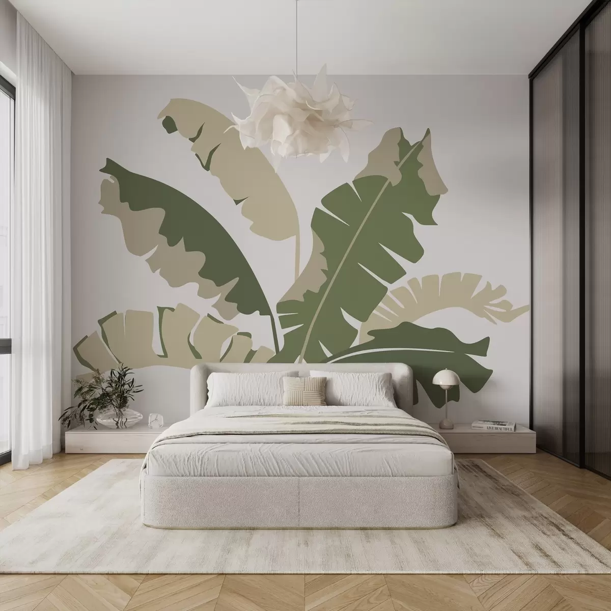 wall murals Тропско лишће зелене боје w02424v1