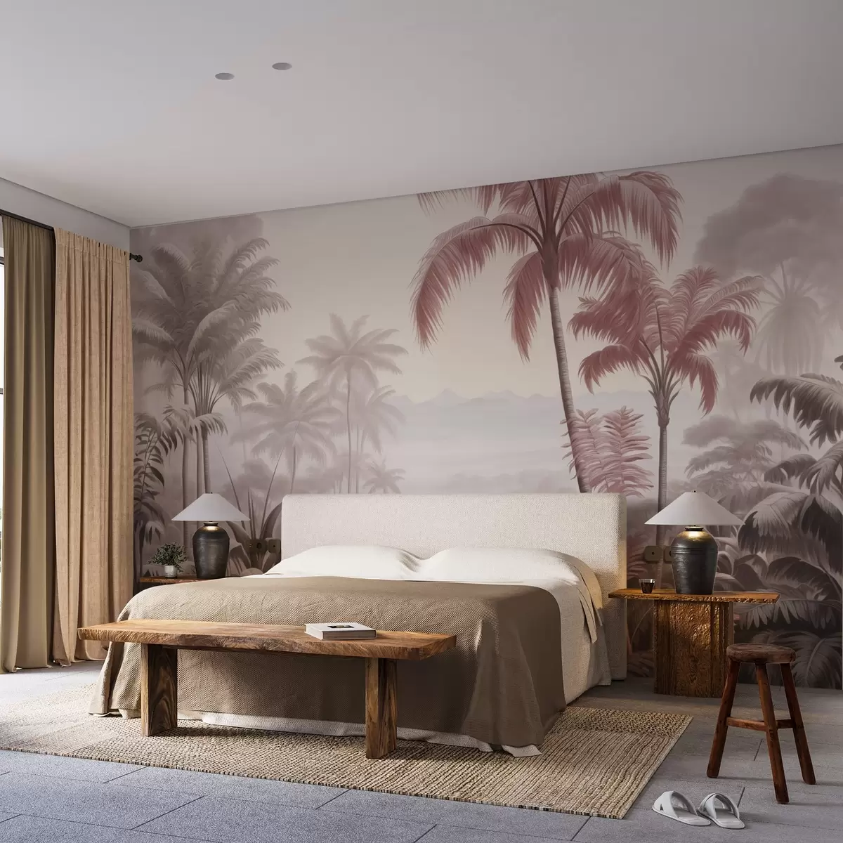 wall murals Тропски пејзаж у винтаге стилу w02439