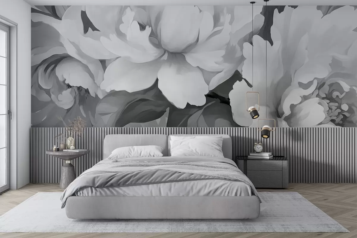 wall murals Божури у монохрому w02416