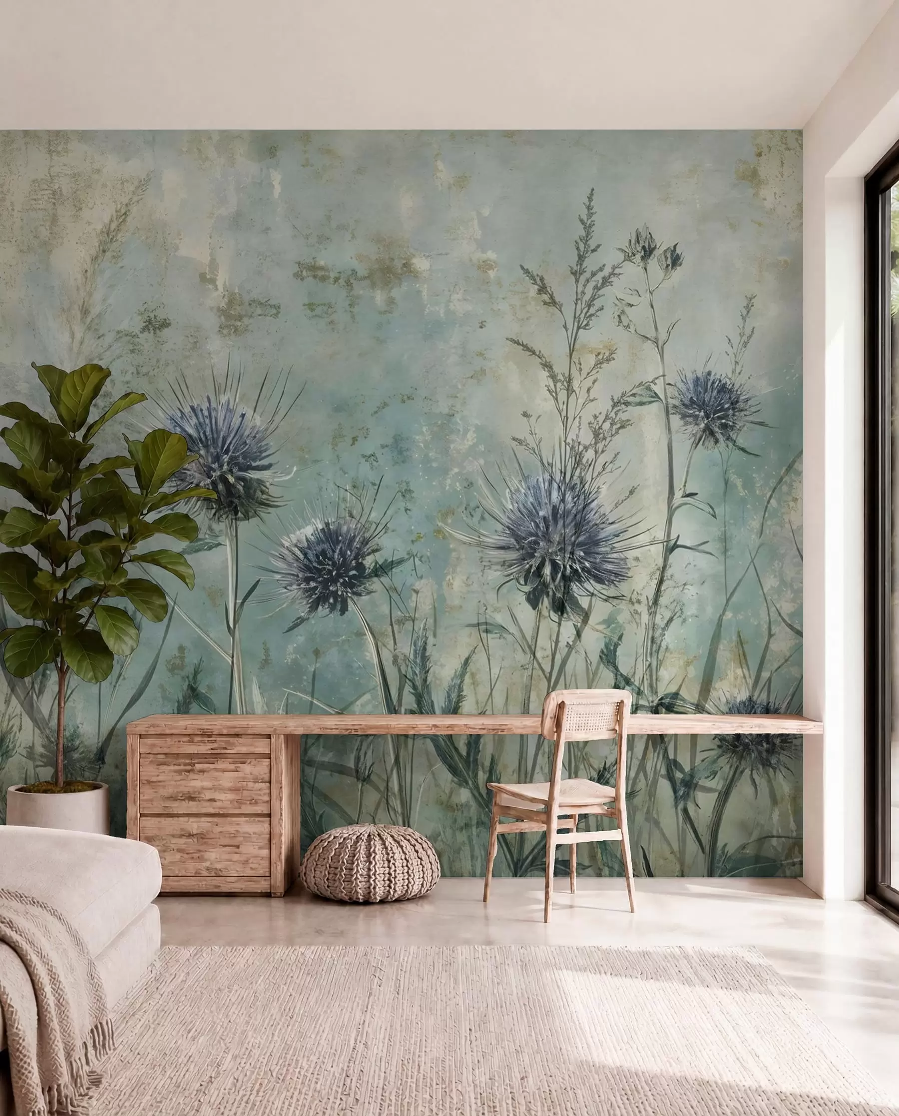 wall murals Plavo poljsko cvijeće w08463