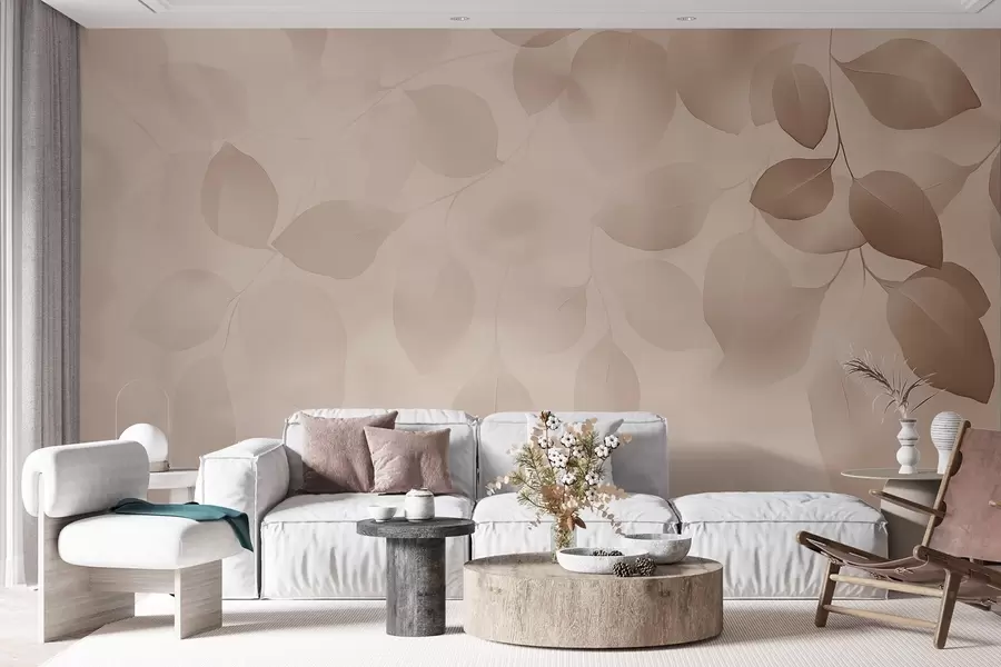 wall murals Цветна апстракција листова у меким тоновима w08492