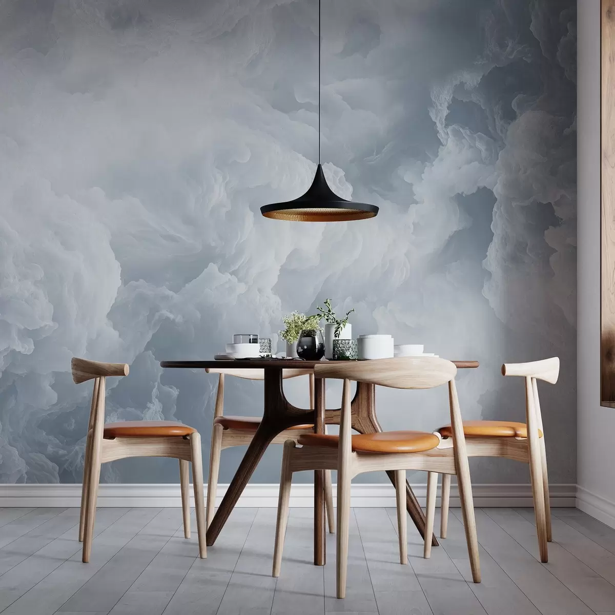 wall murals Ваздушни бели и плави облаци лебде на небу w08495