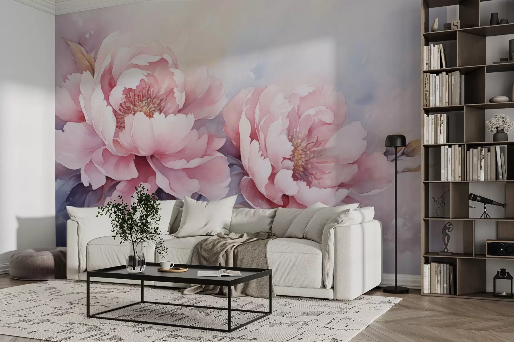 wall murals Ружичасти божури имитирају акварел w02496