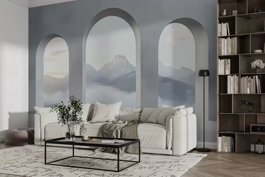 wall murals Светао пејзаж иза лука w02510