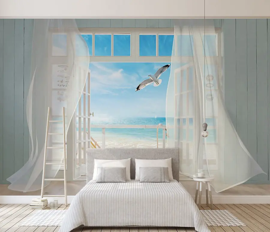 wall murals Море и галеб у прозору u40534