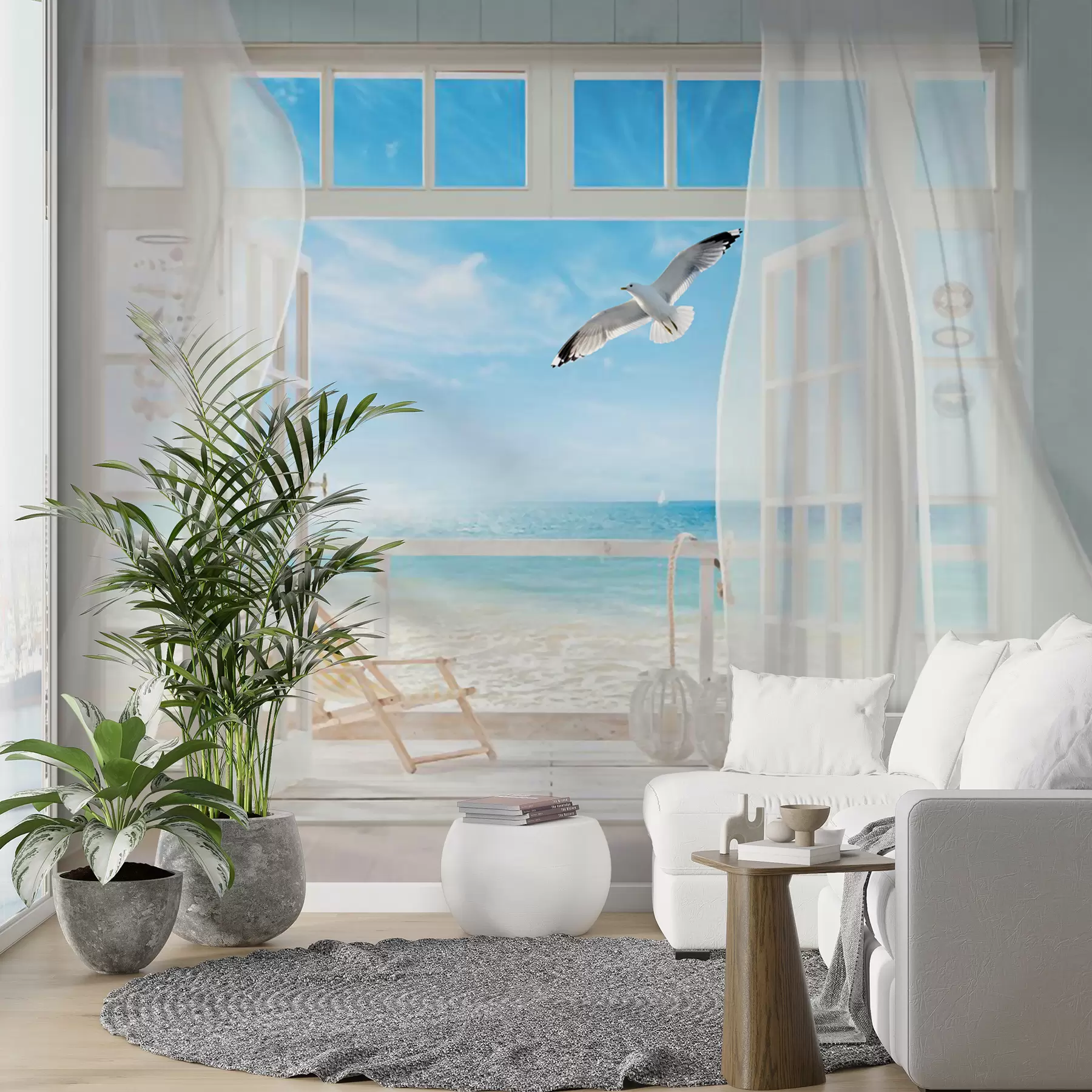 wall murals Море и галеб у прозору u40534