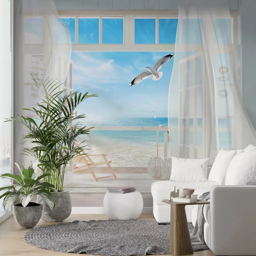 wall murals Море и галеб у прозору u40534