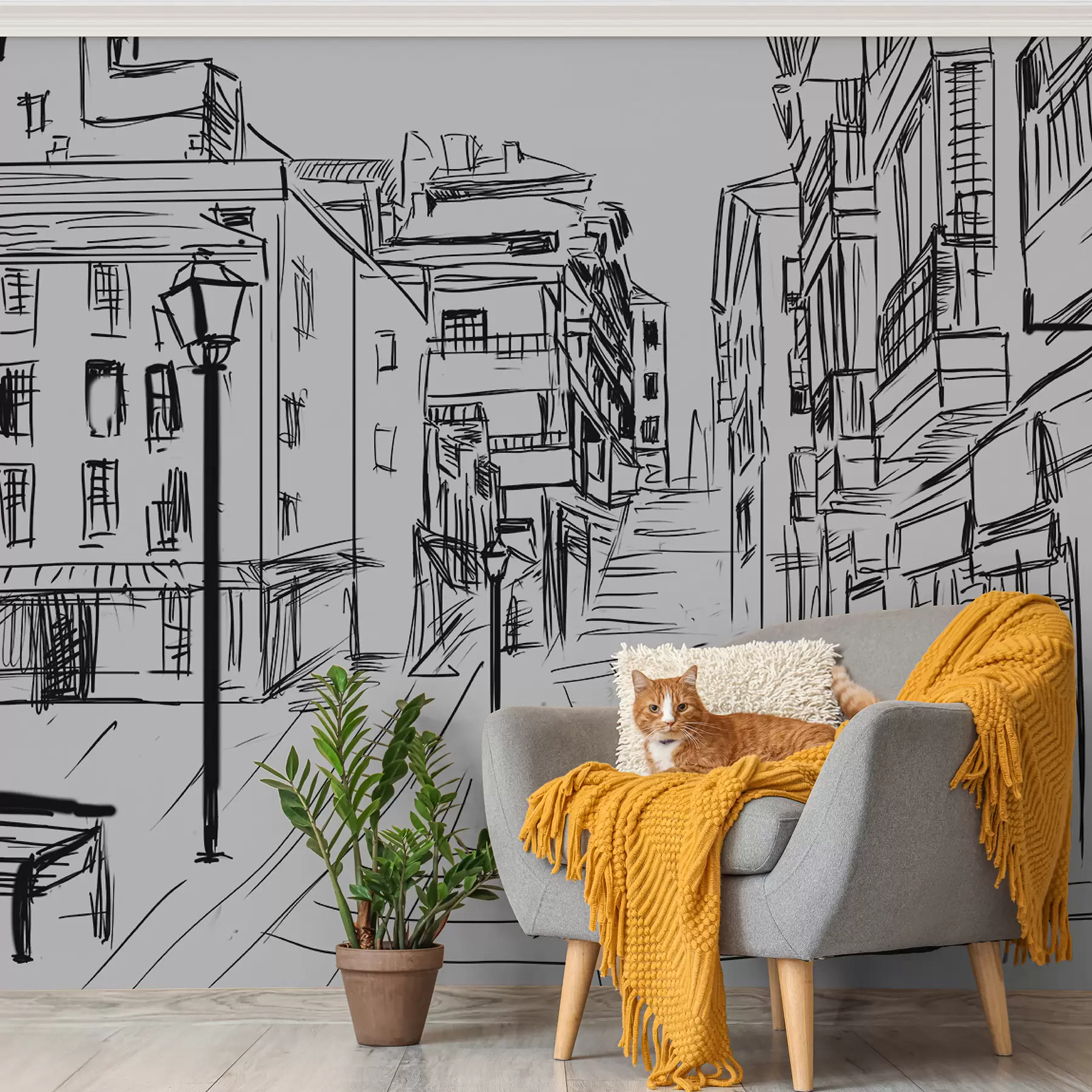 wall murals Зграда, црна и инфраструктура u51061