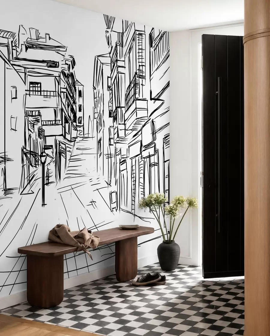wall murals Зграда, црна и инфраструктура u51061