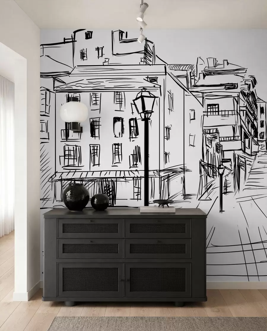wall murals Зграда, црна и инфраструктура u51061
