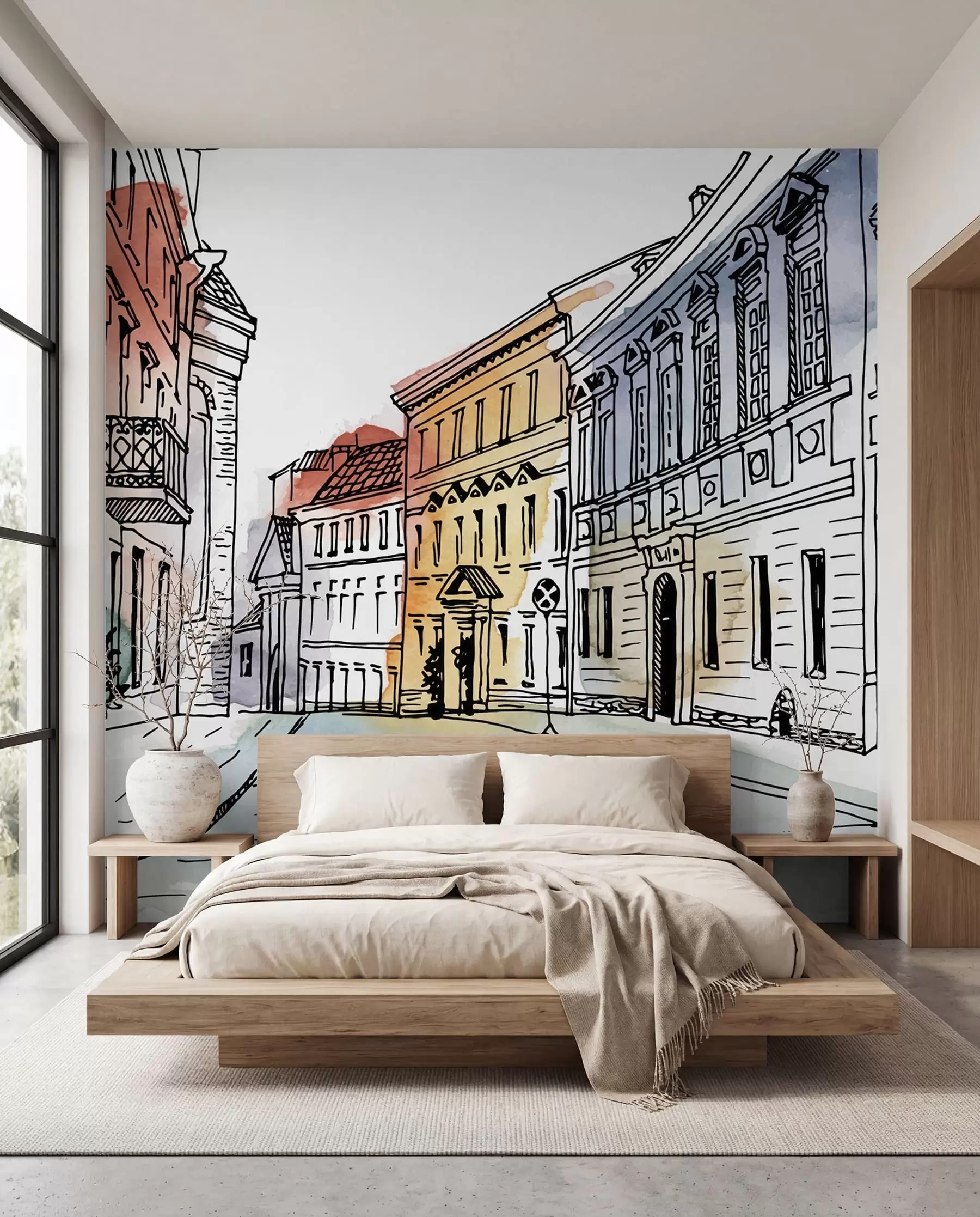 wall murals Stari grad u akvarelu u51062