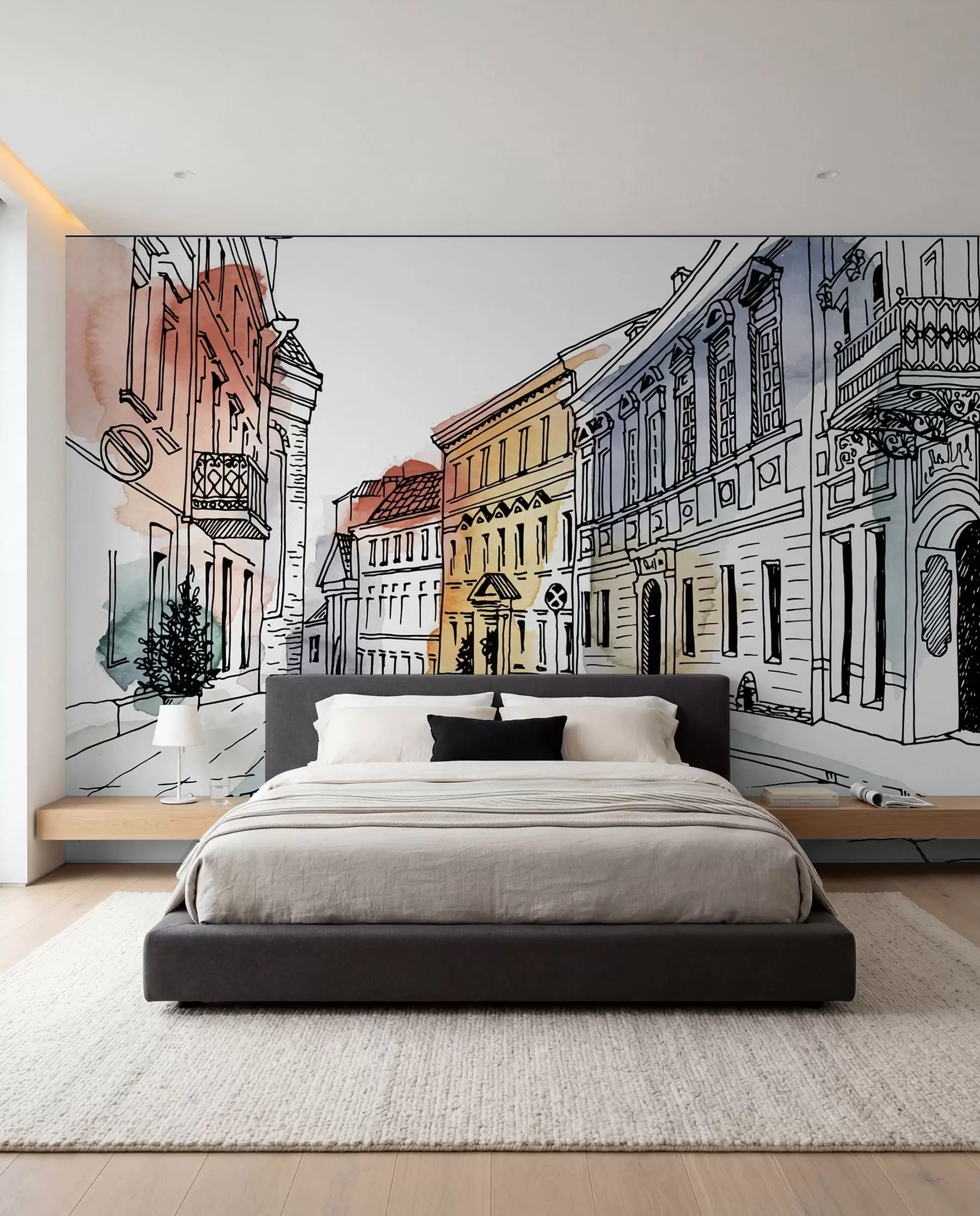 wall murals Stari grad u akvarelu u51062