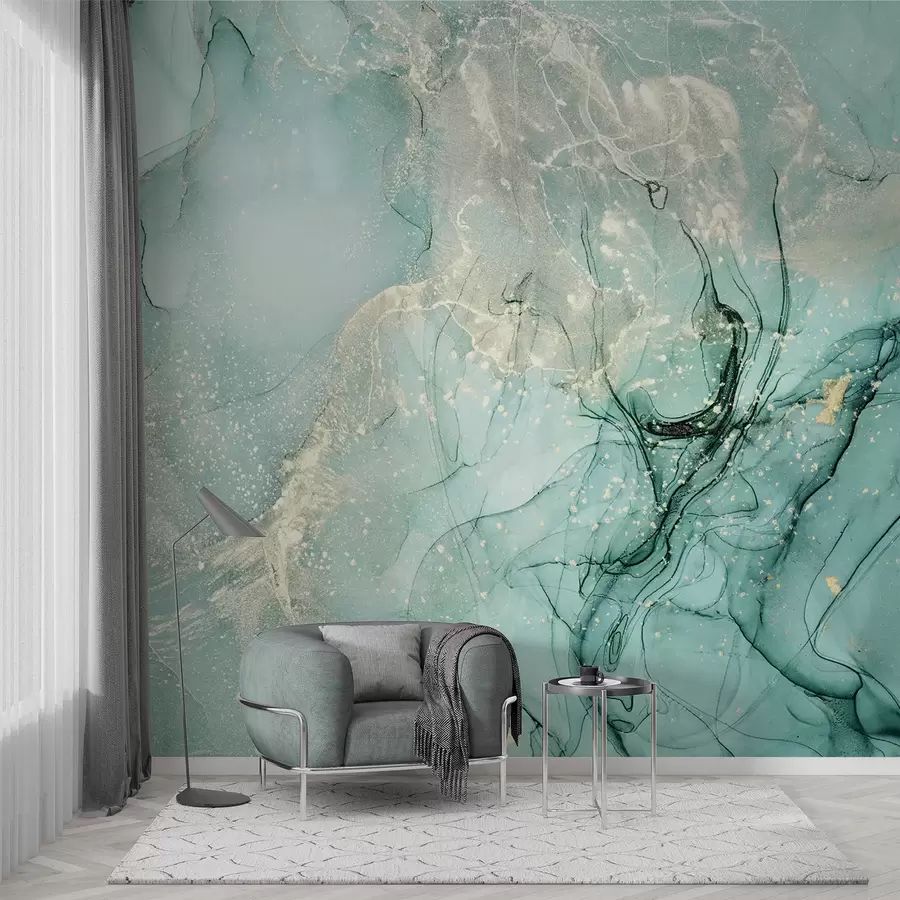 wall murals Тиркизни мермер са фином измаглицом u51399
