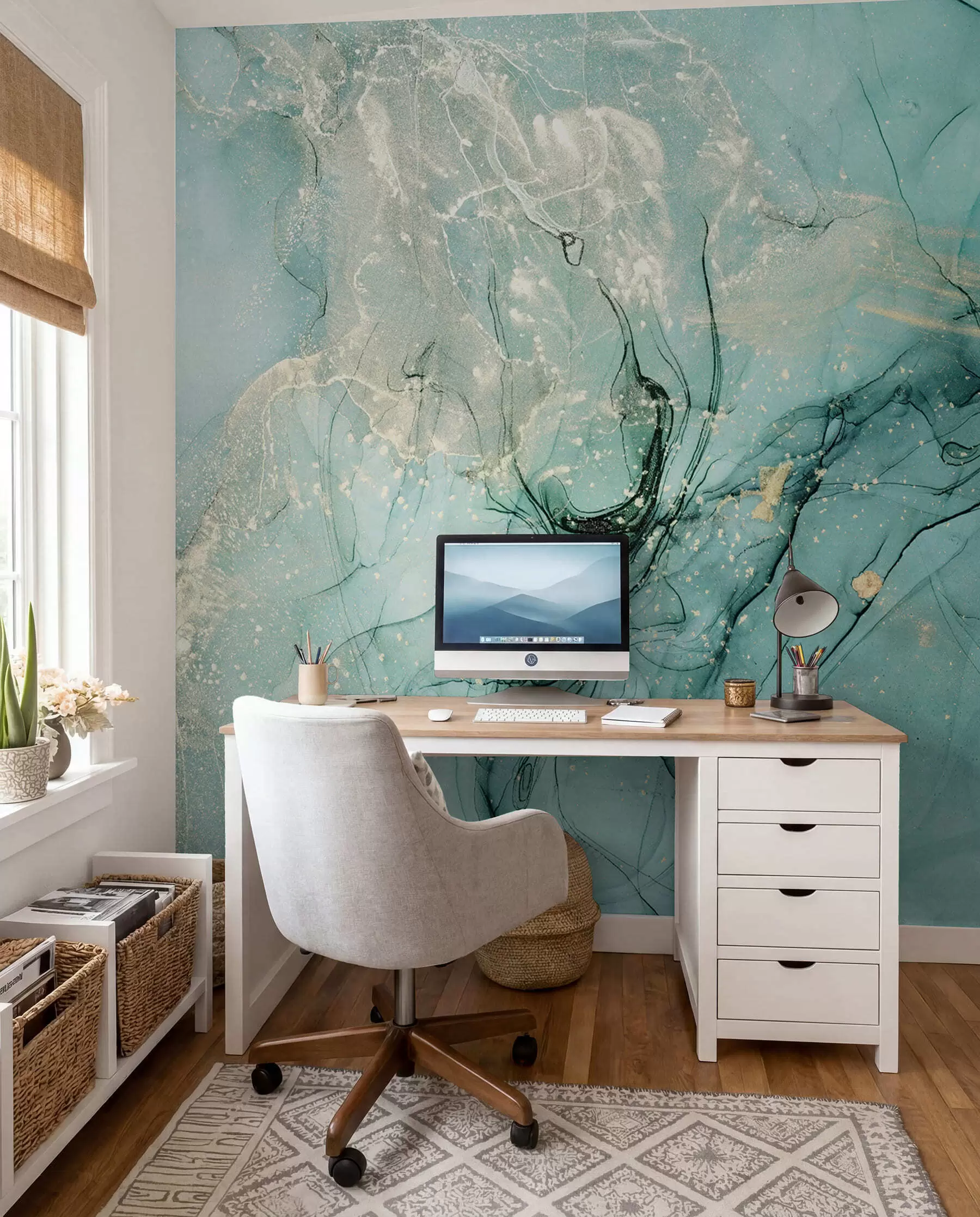 wall murals Тиркизни мермер са фином измаглицом u51399