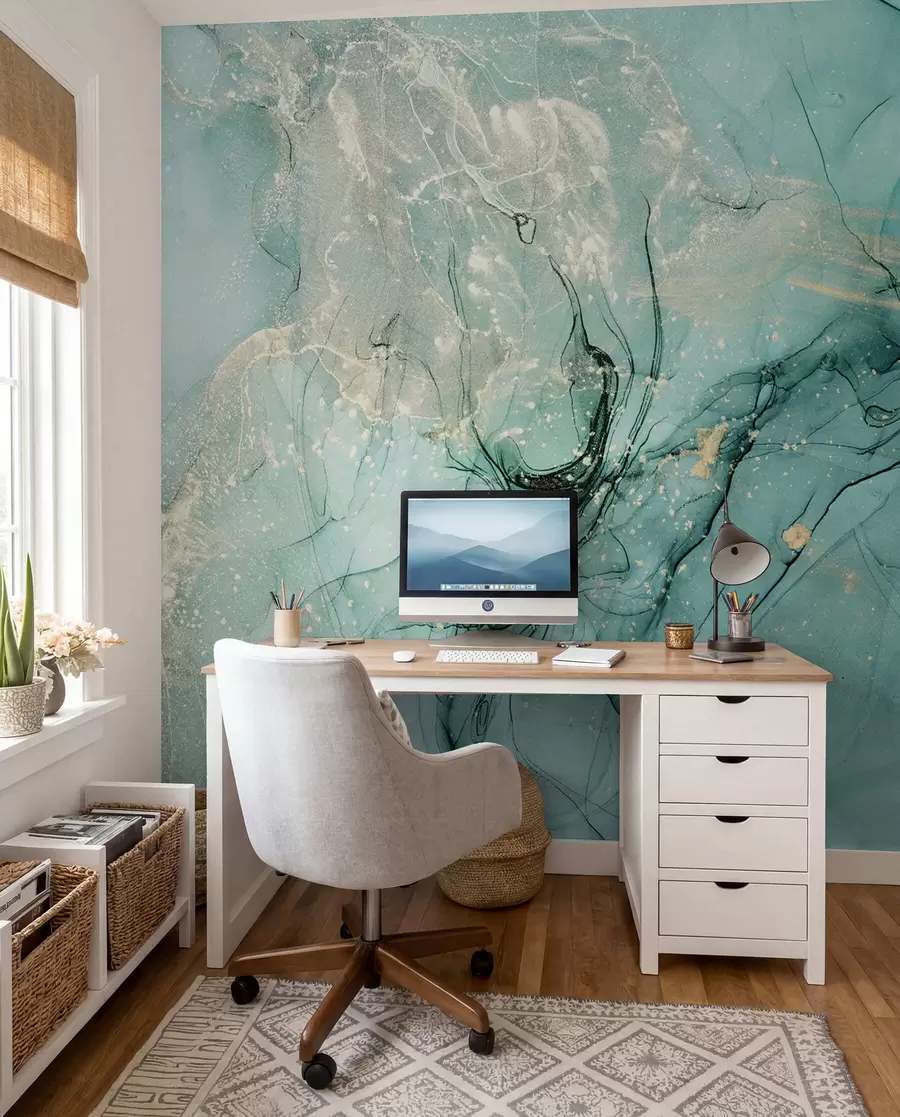 wall murals Тиркизни мермер са фином измаглицом u51399