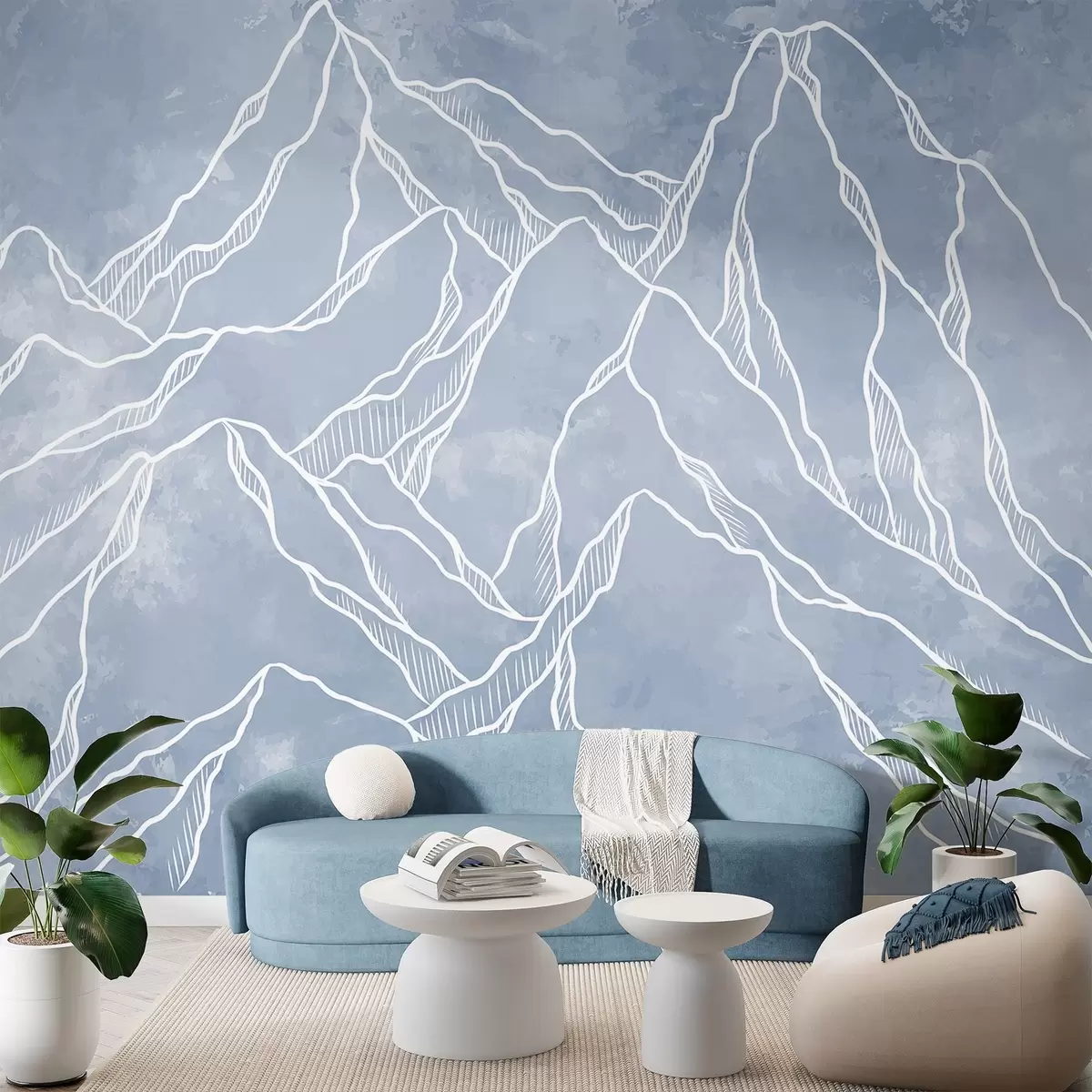 wall murals Шематски приказ планинских врхова w02524v2