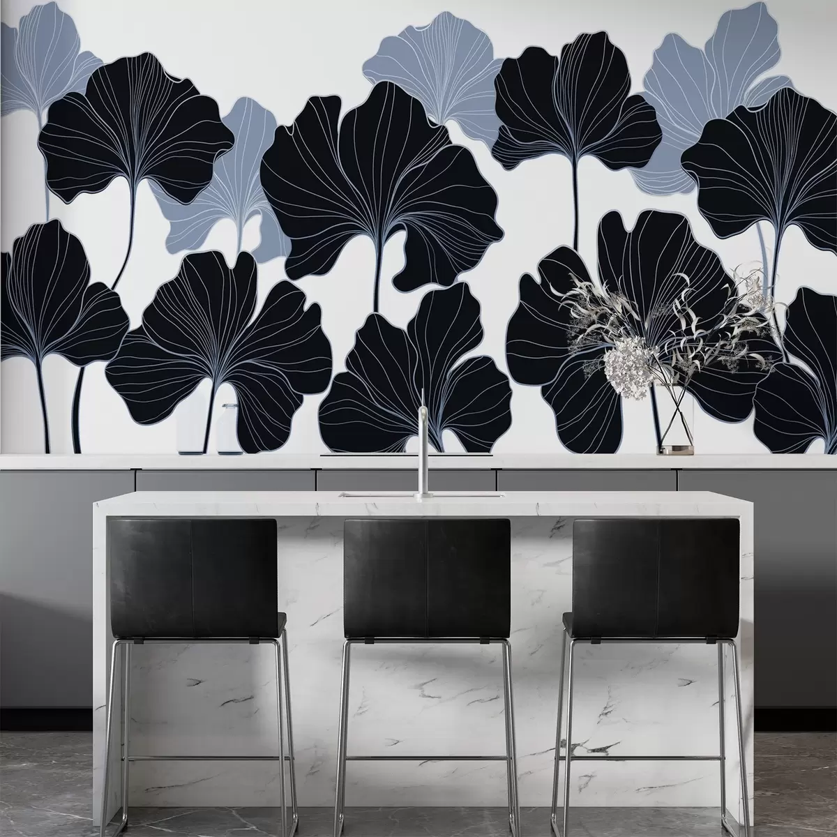 wall murals Стилизовани обриси листова w02525