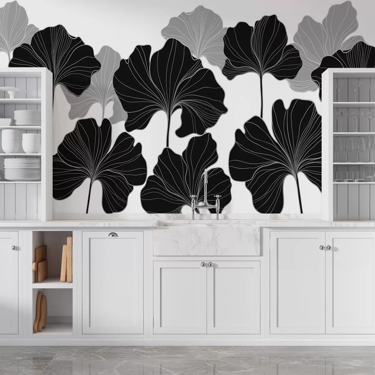wall murals Стилизовани обриси листова w02525v1