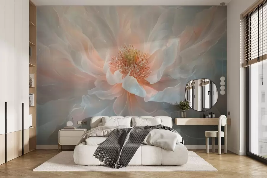 wall murals сањива, етерична слика великог, нежног цвета у меким пастелним тоновима w02545
