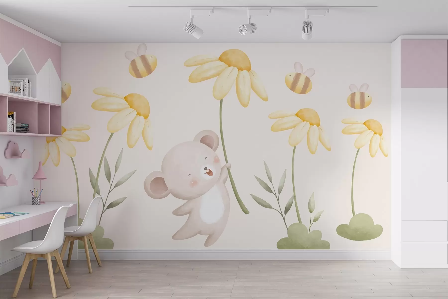wall murals миш са тратинчицама w02567