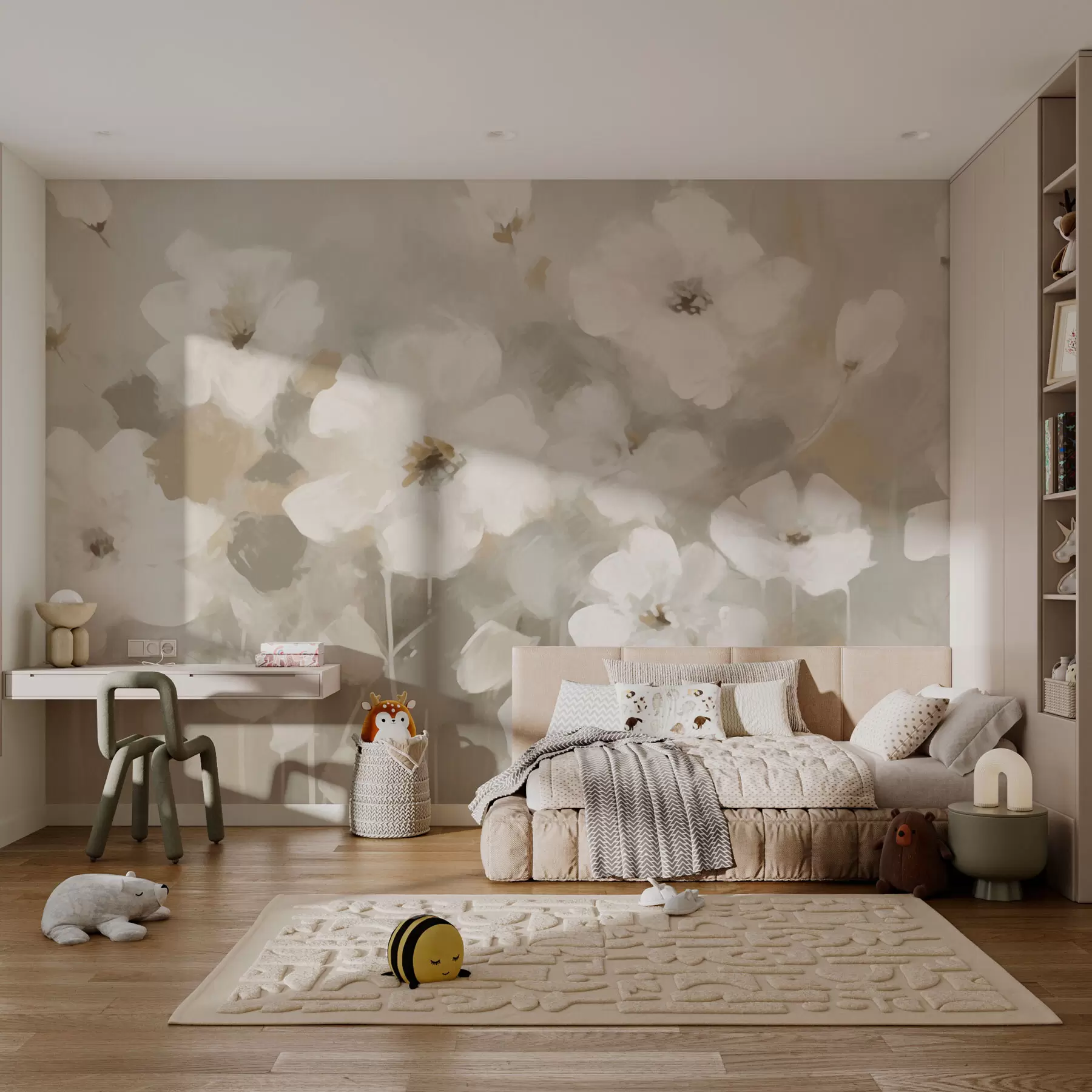 wall murals Нежно бело цвеће w08542