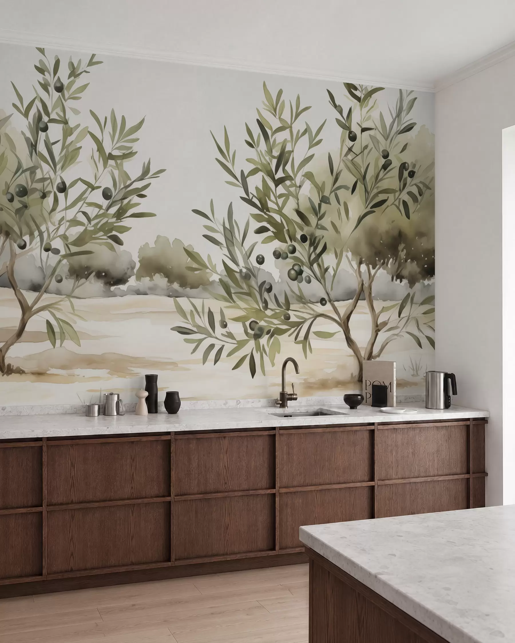 wall murals Маслина апстрактна имитација акварела w02583